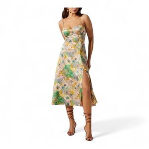 Astr Floral Midi Dress - Multicolor